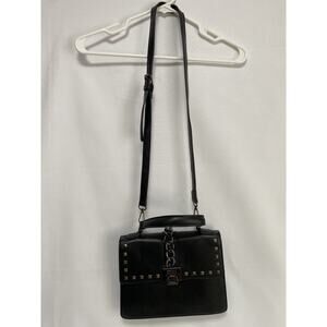 Black Badgley Mischka Vegan Leather Studded Chain Crossbody Bag